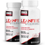 FORCE FACTOR LeanFire with Next-Gen SLIMVANCE, 2-Pack, Advanced Energy Pills with B Vitamins and Caffeine to Boost Metabolism, Enhance Focus, and Improve Workout & Fitness Performance, 120 Capsules
