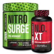 Jacked Factory Nitrosurge Pre-Workout in Black Cherry & N.O. XT Nitric Oxide Booster for Men & Women