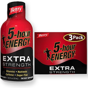 5-HOUR ENERGY | Regular Strenght | Extra | 1.93 oz. | 3 Count | Sugar-Free & Zero Calories | B-Vitamins & Amino Acids | 200mg Caffeinated Energy Shot | Dietary Supplement Essentially for Southern Basics (Berry Extra)