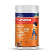 Nutranix TNA SuperMilk 8-12 y (Young Athletes), Health Drink for Kids, High Protein (9 g) with Calcium + D3, 21 Vitamins & Minerals, Zero Refined Sugar, 100% Natural Double Chocolate, 400 g