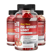 Pre Workout Gummies with Creatine Monohydrate, Energy Protein Muscle Building, 60 Gummies.