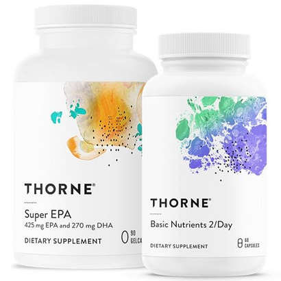 THORNE Wellness Essentials Bundle - Omega-3 & Multivitamin Combo - Super EPA & Basic Nutrients 2/Day - 30 Servings