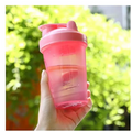 CHNLML Protein Shaker Bottle 400ML/16Oz w. Shaker Ball for Protein Shake, Shaker Bottle with Mixing Ball, Leak-Proof, BPA-Free, for Gym, Workout, Juice Mixer (Pink Lid/Pink Cup, 400ML/16Oz)
