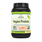Herbal Secrets Vegan Protein | Vanilla Flavor | 28 Grams Protein | 23 Servings | 6.2 Grams BCAA Supplement | Made in USA