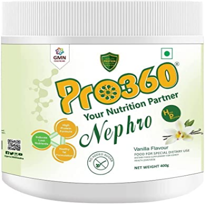 RAMA Pro360 Nephro HP - Dialysis Care Nutritional Protein Drink (Vanilla Flavour) No Added Sugar, Special Dietary Supplement for Kidney/Renal Health, 400 Gm