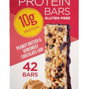 Kirkland Signature Chewy Protein Bar, Peanut Butter & Semisweet Chocolate Chip, 1.41 oz, 42-Count