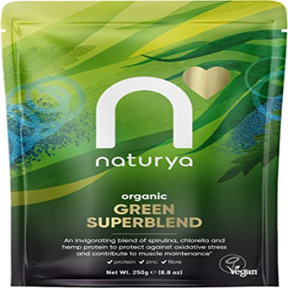 Naturya Organic Green SuperBlend, 250g, Alkalising Superfood Blend for Smoothies