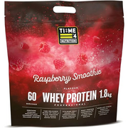 Time 4 Whey Protein Professional Time Release Grass Fed Native Whey Protein Powder, Whey Concentrate, Partially Hydrolysed Whey Isolate, Micellar Casein, Leucine (Raspberry Smoothie, 1.8kg Bag)