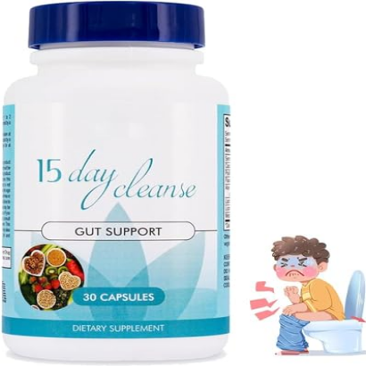 15 Day Gut Cleanse - Gut and Colon Support, 15 Day Cleanse, 15 Days Gut Cleanse, Help Gut Cleanse & Colon Cleanse, Focus on Gut Health for Women and Men (1 Box)
