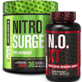 Jacked Factory Pre Workout Stack - N.O XT Nitric Oxide Booster & NITROSURGE High Energy Pre Workout Fuel
