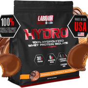 Labrada Hydro 100% Pure Hydrolyzed Whey Protein Isolate Powder, Lactose Free, Glutamine, Fastest Digesting Whey Available, Instant Mixing, Delicious Taste 45 Servings 4lb (Peanut Butter)