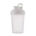 GeRRiT Snap Cap Bottles for Pre-Workout Protein Drink Shakes Mixesw. Whisk Ball-Scale Marks 4-8-12 Oz,Anti-Leak,BPA Free,Classic Loop,Dishwasher Safe,Easy to Clean,Wide Mouth (White)