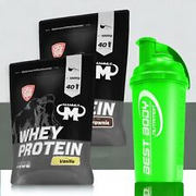 Mammut Whey Protein 2 x 1kg Eiweiß Wheyprotein + Best Body Shaker Grün 26,85€/kg