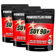 Powerstar SOY 90+ | Soja-Protein-Isolat ohne Zucker-Zusatz | Made in Germany | Gentechnisch unverändert | 3 x 1000g, die beliebig gemischt werden können - bitte als Nachricht/Sonderanfrage angeben