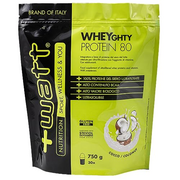 +Watt Wheyghty Protein 80 Proteine del Siero del Latte Gusto Cocco, 750g