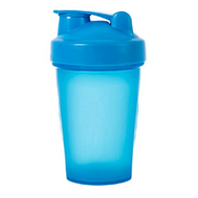Proteinshake Flasche 400 ml mit Metallmischkugel Auslaufsichere Kappe mit Shaker-Bechern für Proteinergänzung Fitness Training Partner Pulver-Mixer (Blau)