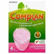 4x Complan Strawberry Nutrition Vitamin Supplement Protein Energy 4x55g No Box