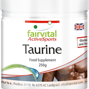 Fairvital | Taurine 250 G Powder - Extra High Dosage - with Thiamine and Pantoth