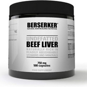 Berserker Desiccated Beef Liver 750Mg 500 Capsules Un-Defatted Meaning Full Abso