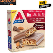 Atkins Chocolate Almond Butter Protein Meal Bar, 5 Count (Pack Of 1)