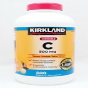 Kirkland Chewable VITAMIN C 500mg Orange Immune System 500 TABLETS Exp 02.2023