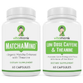 VitaMonk Focus Fusion Bundle - Organic Matcha, Theanine and Theobromine Capsules with Low Dose Caffeine and L-Theanine Duo