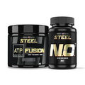 Steel Supplements ATP-Fusion Powder (40 Servings) & N.O.7 | Nitric Oxide Formula (30 Capsules) | Optimized Absorption Creatine Monohydrate Workout | Vascular Support | Pumps & Muscle Fullness
