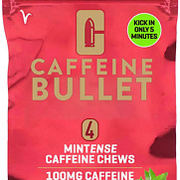Caffeine Bullet Mint Energy Chews *4 – Faster Kick than Pills, Gels and Gum. 100