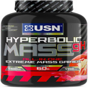USN Hyperbolic Mass Strawberry 2Kg: High Calorie Mass Gainer Protein Powder for