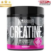 Warrior Creatine Monohydrate Powder – 300g Micronised for Easy Mixing Berry