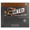 MET-Rx, Big 100, Meal Replacement Bar, Salted Caramel Brownie Crunch , 9 Bars, 3.52 oz (100 g) Each