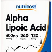 NUTRICOST Alpha Lipoic Acid Antioxidant Supplements 600mg 240 Capsules NEW