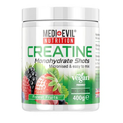 Medi-Evil Nutrition Creatine Monohydrate Shots Powder Vegan Friendly, Forest Fruit Flavour, 400g, 80 Servings, Micronised for Easy Mixing (Pack of 1 Tub)