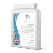 Vegan Collagen & Hyaluronic Acid Complex - 60 Capsules - Effective Skin, Hair & Nails Formula with 500mg of Vollagen in The Exact Amino ratios of Human Collagen