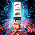 CELSIUS Essential Energy Drink 12 Fl Oz, Sparkling Grape Rush (Pack of 12)