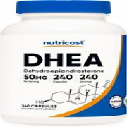 DHEA 50mg, 240 Capsules - Gluten Free, Soy Free, Non-GMO, Supplemen by Nutricost