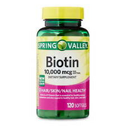Spring Valley Biotin Hair/Skin/Nails Health Dietary Supplement Softgels 10000...