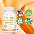 Vitamin D3 Cholecalciferol 5000IU-High Potency Strong Bones,Muscle Health 120pcs