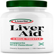 Liverite Liver Aid With Milk Thistle 150 Capsules, Liver Support, Liver Cleanse,