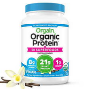 Vegan 21g Protein Powder + 50 Superfoods, Plant Based, Vanilla Bean 2.02lb