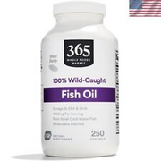 Wild-Caught Omega-3 Fish Oil Softgels 1000mg, Molecularly Distilled - 250 Ct