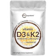 Vitamin D3 K2 Supplement Softgels~