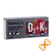 Vitamin D3 and K2 Food Supplement 30 Chewable Tablets Teeth Bones Muscle Health