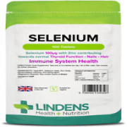 Lindens Selenium 100mcg With Yeast & Zinc Oxide Tablets Powerful Antioxidant