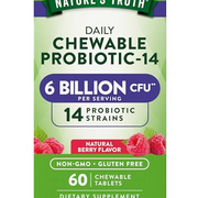 Nature's Truth Probiotic Chewable 6 Billion Capsules, 60 Count