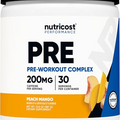 Nutricost Pre-Workout Complex Powder (30 Servings, Peach Mango) - Pre-Workout Supplement with Beta-Alanine, Taurine & Amino Acids