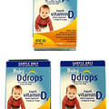 Baby D Drops Liquid Vitamin D3 Sample Size 3 Boxes EXP 05-2027 15 Drops Per Box