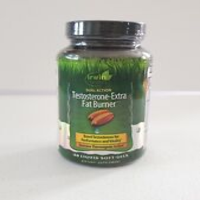 Irwin Naturals Testosterone-Extra Fat Burner 68 Liquid Soft Gels Expires 8/24