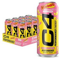 Cellucor C4 Energy Drink, STARBURST Strawberry, Carbonated Sugar Free Pre Workou