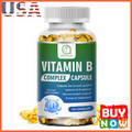 Vitamin B Complex Capsules Folic Acid & Biotin Energy Support Metabolism 120Pcs